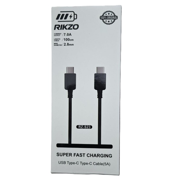 کابل شارژ سریع Type-C به Type-C ریکزو مدل RZ-S23 با پشتیبانی از PD