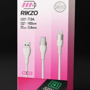 کابل شارژ سریع کنفی Type-C به Type-C ریکزو مدل RZ-023